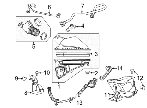 2016 Chevrolet Camaro Powertrain Control Air Cleaner Assembly Diagram for 84008590