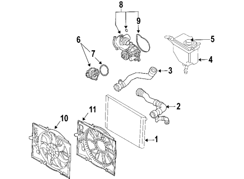 2006 BMW Z4 Cooling System, Radiator, Water Pump, Cooling Fan Engine Cooling Fan Assembly Diagram for 17427542912