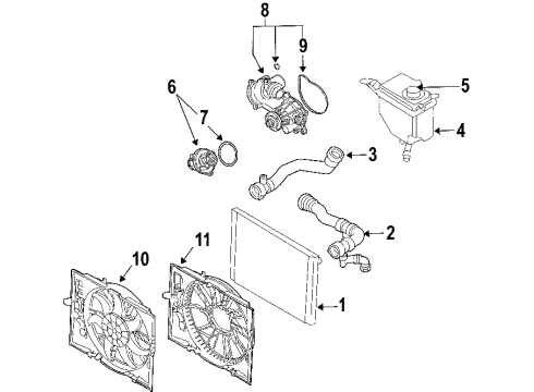 2006 BMW Z4 Cooling System, Radiator, Water Pump, Cooling Fan Gasket Steel Diagram for 11517831099