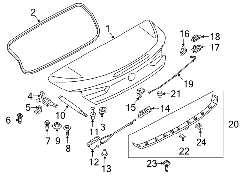 2020 BMW M8 Trunk TRUNK LID SEALING Diagram for 51767417340