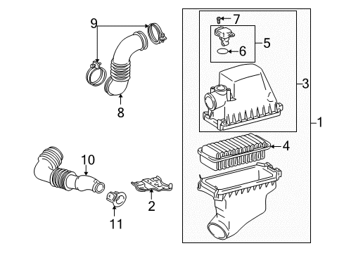 2006 Scion xA Filters Air Cleaner Assembly Diagram for 17700-21160