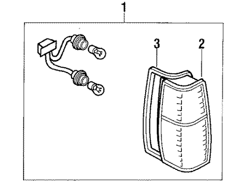 1984 Nissan 720 Tail Lamps Lamp Rear Combination LH Diagram for 26555-10W01