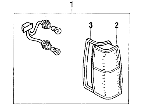 1984 Nissan 720 Tail Lamps Lens-Rear Combination Lamp, LH Diagram for 26559-10W05
