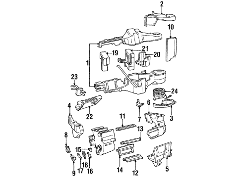 2000 Plymouth Voyager Auxiliary Heater & A/C Core Diagram for 4798717