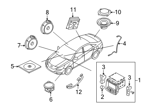 2012 Hyundai Sonata Navigation System Bracket-Mounting, LH Diagram for 96562-3S000