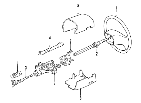 2008 Ford E-350 Super Duty Steering Column & Wheel, Steering Gear & Linkage Steering Wheel Diagram for 8C2Z-3600-AA