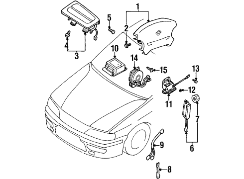 2000 Infiniti G20 Air Bag Components Wire Assy-Steering Air Bag Diagram for B5554-5L325