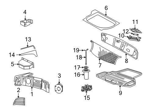 2003 Ford Thunderbird Interior Trim - Rear Body Wrench Diagram for F5DZ-17035-AA