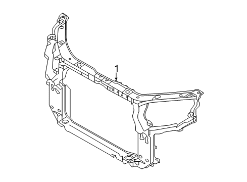 2014 Kia Sorento Radiator Support Carrier Assembly-Front End Diagram for 641011U500