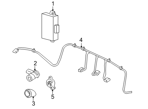 2003 Ford Excursion Electrical Components Reverse Sensor Bracket Diagram for YL1Z-15A862-DA