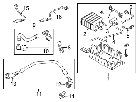 2015 Ford Mustang Emission Components Lower Coupling Diagram for 7T4Z-9E499-A