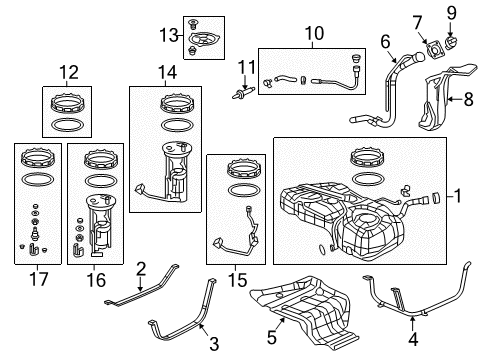 2014 Honda CR-V Senders MODULE, FUEL PUMP Diagram for 17045-T0A-020