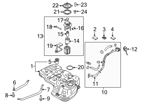 2016 Kia Sorento Filters Fuel Pump Complete Diagram for 31110C6200