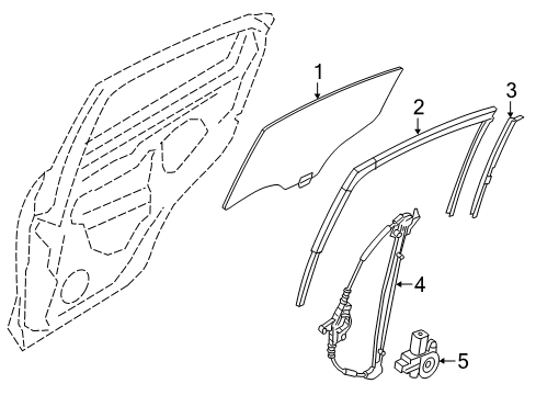 2016 Scion iA Front Door Division Bar Diagram for 67407-WB001