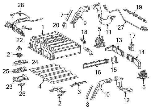 2020 Toyota Prius Prime Battery Grip, Service Plug Diagram for G3834-47050