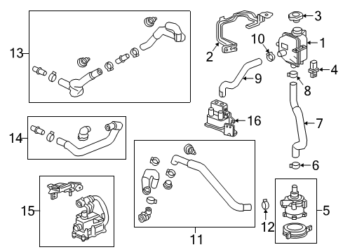 2022 Chevrolet Bolt EV Radiator & Components Reservoir Tank Mount Bracket Diagram for 42476669