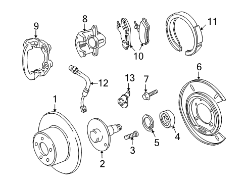 2008 Pontiac G8 Rear Brakes Caliper Diagram for 92193452