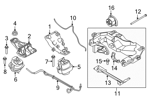 2016 BMW X5 Engine & Trans Mounting Hexalobular Socket Screw Diagram for 12319908220