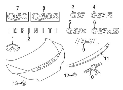 2008 Infiniti G37 Parking Aid Camera Assy-Back View Diagram for 28442-JL05A