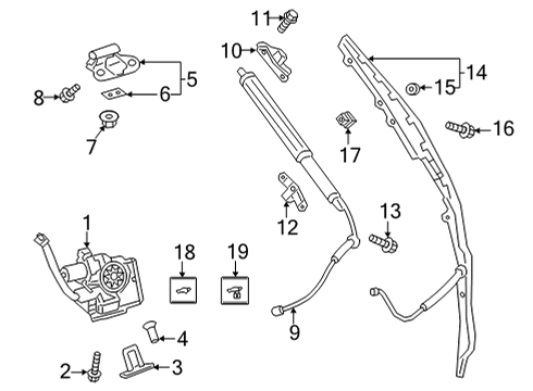 2022 Toyota Venza Lock & Hardware Hinge Assembly, Back Doo Diagram for 68810-48220