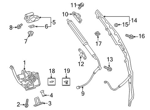 2022 Toyota Venza Lock & Hardware Lift Cylinder Upper Bracket Diagram for 68946-48090