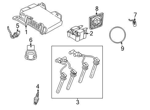 2005 Chrysler PT Cruiser Ignition System CABLE/IGNITION-Ignition Diagram for 5033233AE