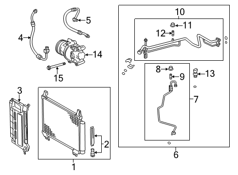 2017 Toyota Yaris A/C Condenser, Compressor & Lines Condenser Diagram for 88460-0D400