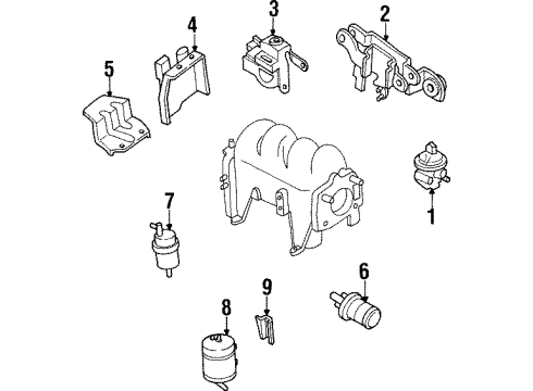 1997 Kia Sephia Emission Components Exhaust Gas Recirculation Control Valve Diagram for MBP3C20300