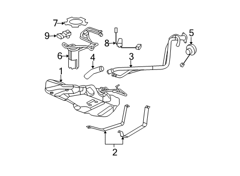 2011 Chevrolet HHR Fuel System Components Fuel Pump Diagram for 19179948