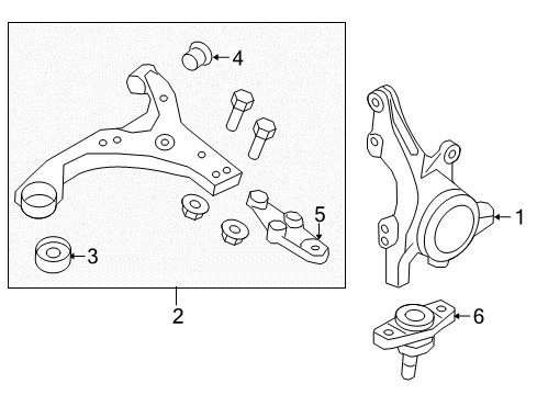 2009 Kia Optima Front Suspension Components, Lower Control Arm, Stabilizer Bar Connector Diagram for 545412G001