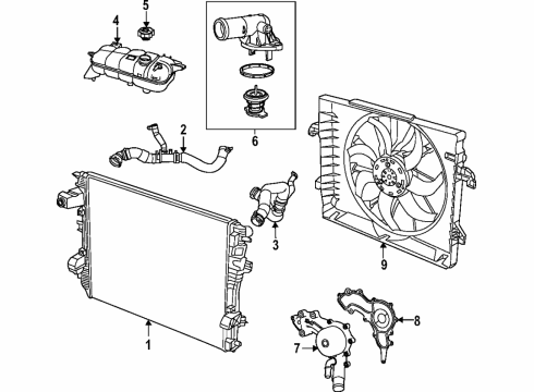 2022 Ram 1500 Cooling System, Radiator, Water Pump, Cooling Fan Fan Assembly-Radiator Cooling Diagram for 68275634AD
