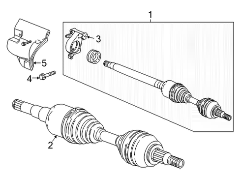 2022 Cadillac XT6 Drive Axles - Front Axle Assembly Diagram for 84877877