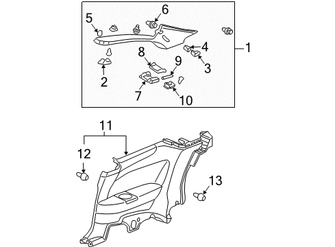 2004 Honda Accord Interior Trim - Quarter Panels Shaft Diagram for 84184-SDN-A00