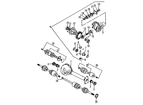 1993 Isuzu Rodeo Front Axle, Axle Shafts & Joints, Differential, Drive Axles, Propeller Shaft Boot Kit, Front Driveshaft (Inner) Diagram for 8-94313-080-0