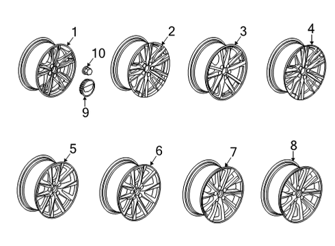 2022 Cadillac CT4 Wheels Center Cap Diagram for 23212548