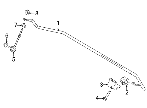 2013 Ford Escape Stabilizer Bar & Components - Rear Stabilizer Bar Diagram for CV6Z-5A772-E