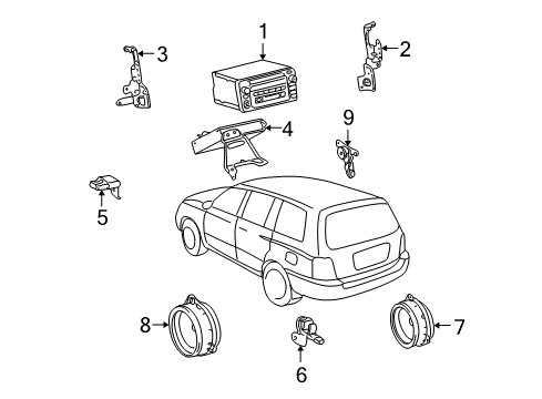 2004 Toyota Highlander Sound System Amplifier Diagram for 86100-0W040