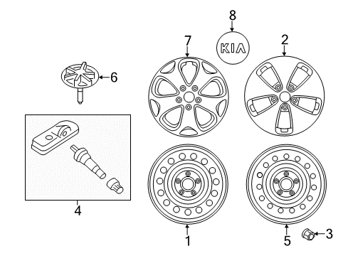 2019 Kia Soul Wheels Wheel Assembly-Aluminum Diagram for 52910B2170