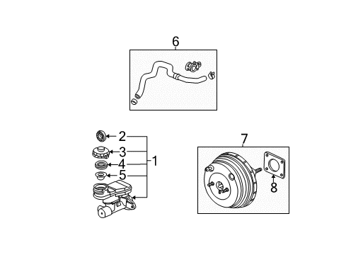 2005 Honda CR-V Dash Panel Components Master Cylinder Assembly Diagram for 46100-S9A-A62