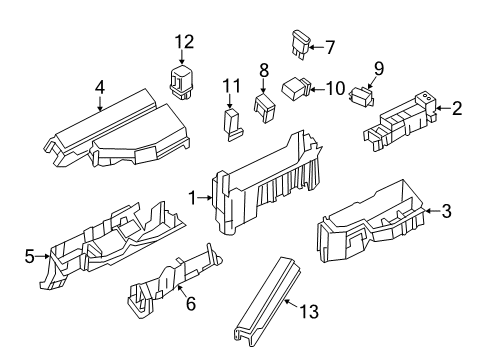 2020 Nissan Pathfinder Headlamps Housing-FUSIBLE Link Holder Diagram for 24381-3JA0A