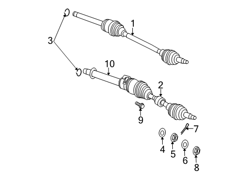 2009 Dodge Caliber Drive Axles - Front Axle Half Shaft Diagram for 53010356AD