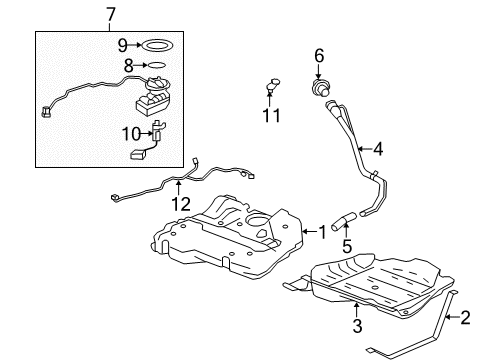 2009 Saturn Aura Senders Filler Pipe Diagram for 20823194