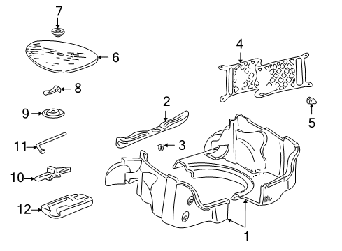 1998 Chevrolet Malibu Trunk Trim Spare Cover Diagram for 22657504