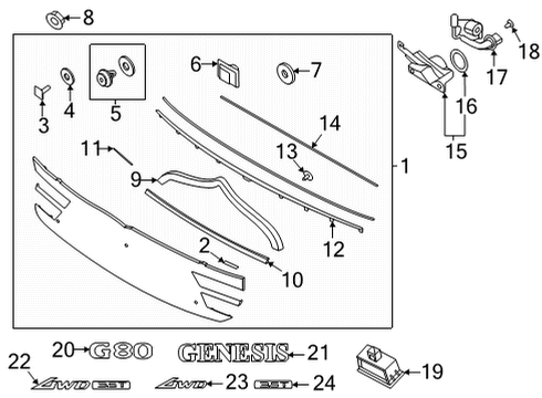 2021 Genesis G80 Parking Aid Tapping Screw-FLANGE Head Diagram for 12492-04087-E