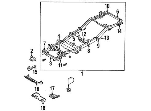 1995 Isuzu Rodeo Frame & Components Crossmember, Transmission Mounting Diagram for 8-97045-743-0