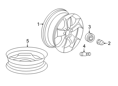 2020 Honda HR-V Wheels Cap Assembly, Aluminum Wheel Center Diagram for 44732-T7W-A21