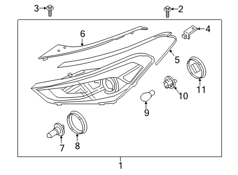 2016 Hyundai Tucson Headlamps Headlamp Assembly, Right Diagram for 92102-D3050