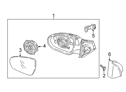 2019 Hyundai Kona Mirrors Glass Holder Assembly-Outside Rear View, LH Diagram for 87611-J9070