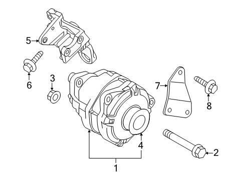 2017 Nissan Armada Alternator Bracket Alternator Diagram for 11710-1LA0A