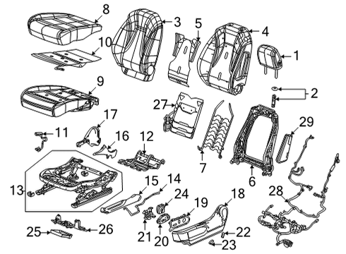 2021 Buick Envision Driver Seat Components Seat Cushion Pad Diagram for 84918351